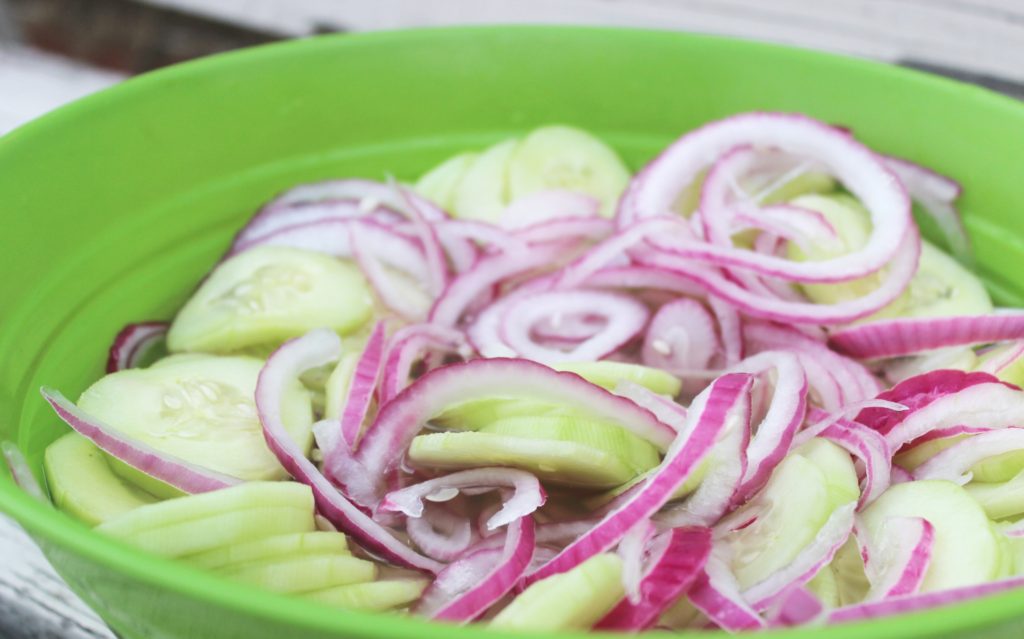 classic cucumber and onions
